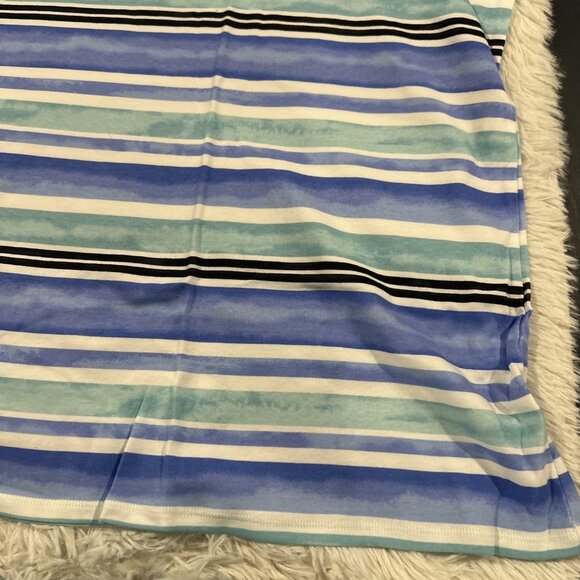 Croft and Barrow womens The Classic Tee coastal stripes 4X 100% cotton short sl - Picture 3 of 11